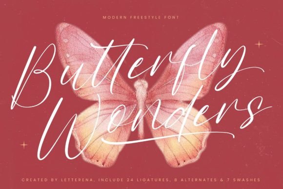 Discover the Beauty of Butterfly Wonders - Modern Freestyle Font by Letterena