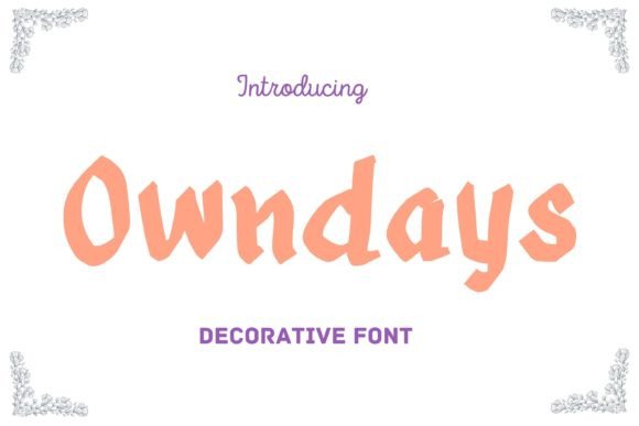Discover the Beauty of Owndays: A Modern Handwritten Font for Creative Expression