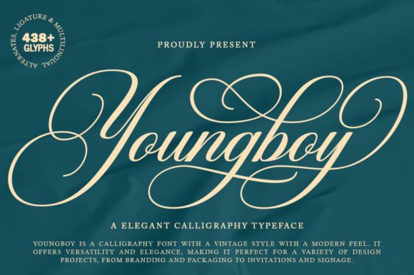 Youngboy: A Vintage-Style Calligraphy Font with Modern Elegance for Design Projects